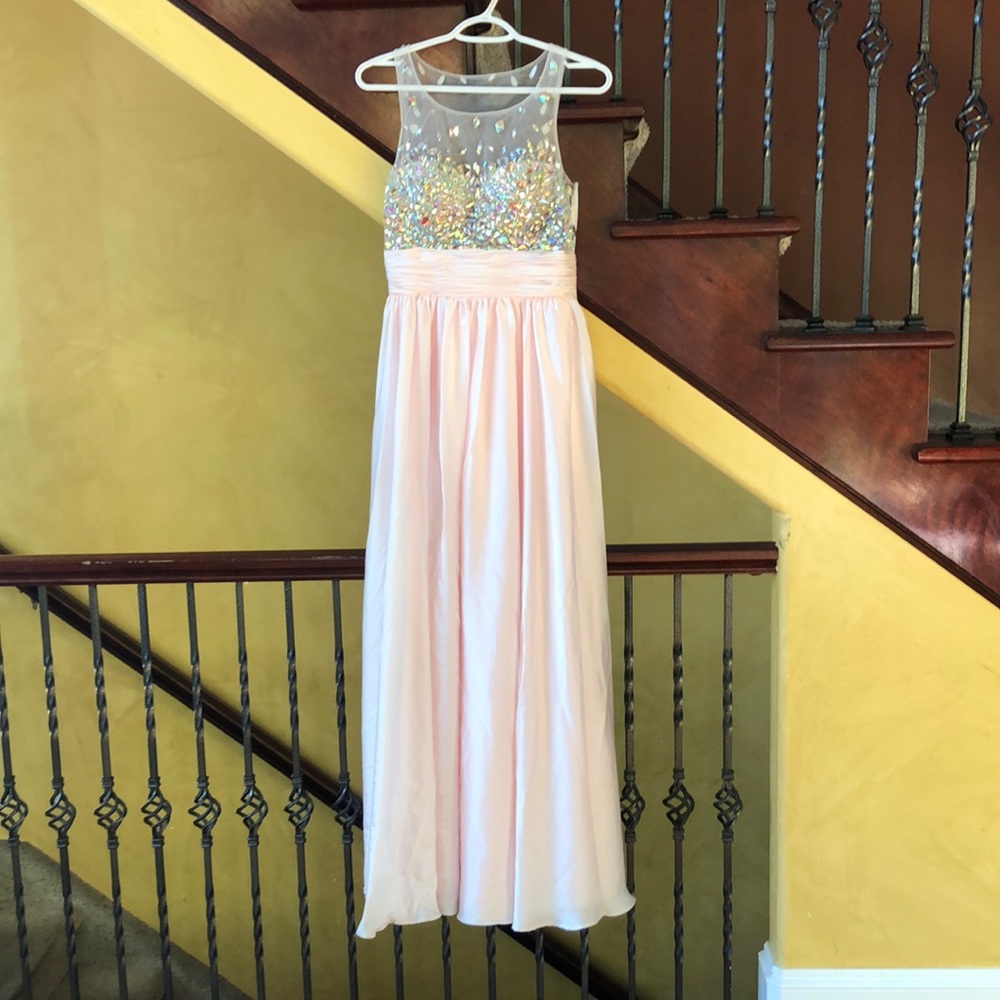 Light pink elegant sequin dress